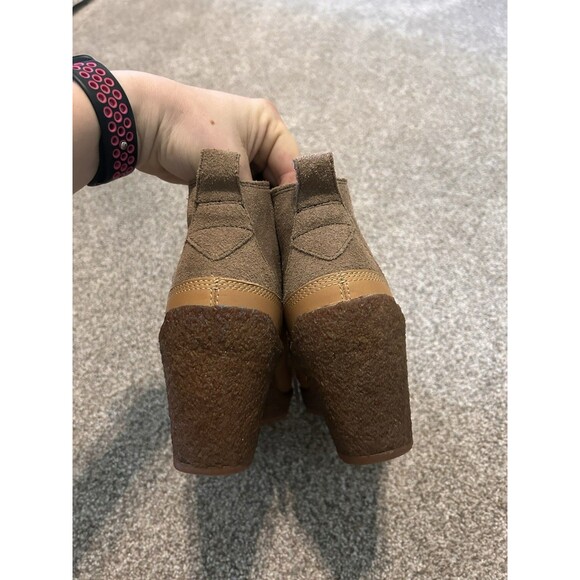 Merrell Tremblant Womens 7.5 Brown Leather Lace Up Wedge minimalist Ankle Boots - Picture 6 of 9